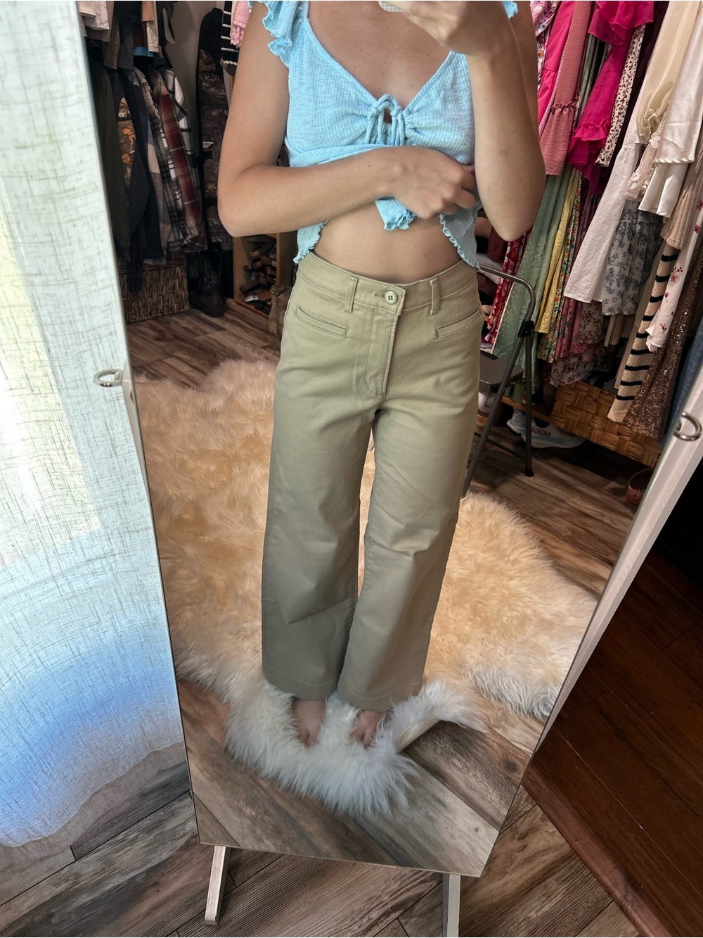 Levi’s high loose wide leg cropped chino pants